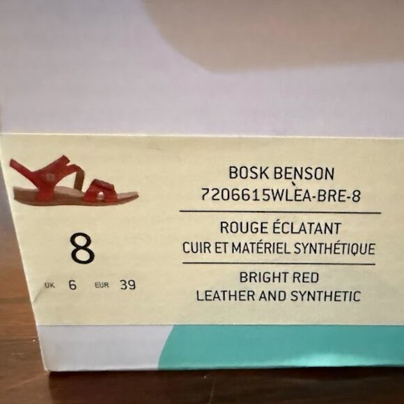 Earth Origins Leather Braided Sandals Bosk Benson red - Picture 8 of 8